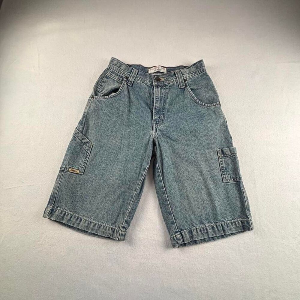 Y2K Levi Strauss Baggy Carpenter Denim Shorts Youth 14 Blue Skater Jorts